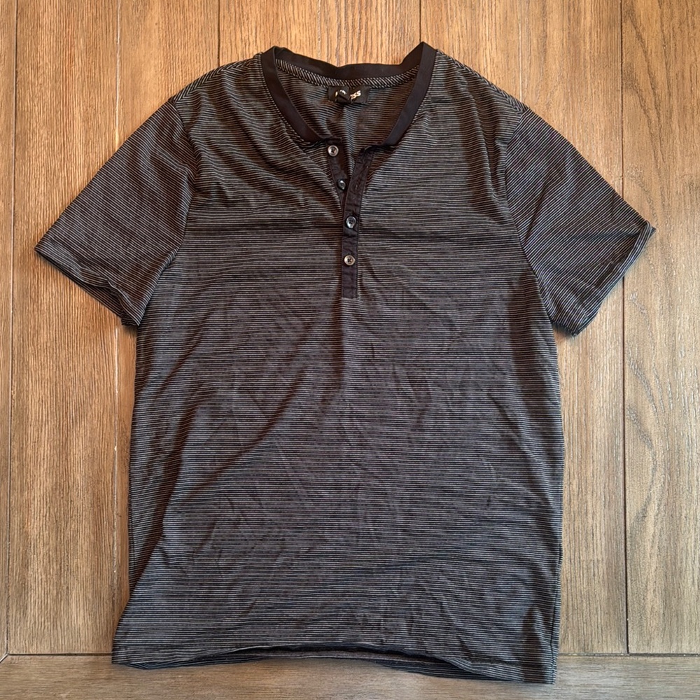 Express Black Short Sleeve Tee Henley Casual Fit